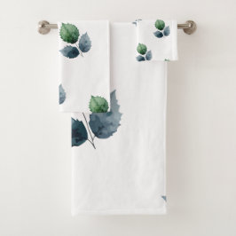 Conjunto De Toalhas Botânico Artístico em Aquarela