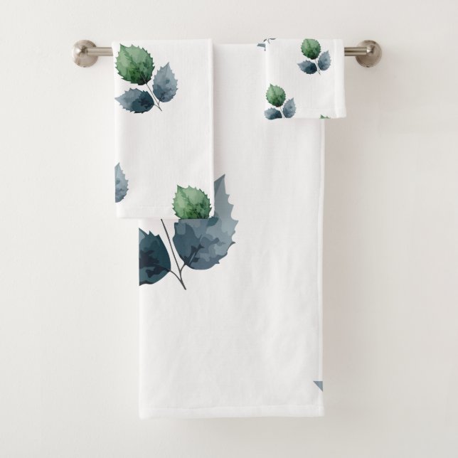 Conjunto De Toalhas Botânico Artístico em Aquarela (Insitu)