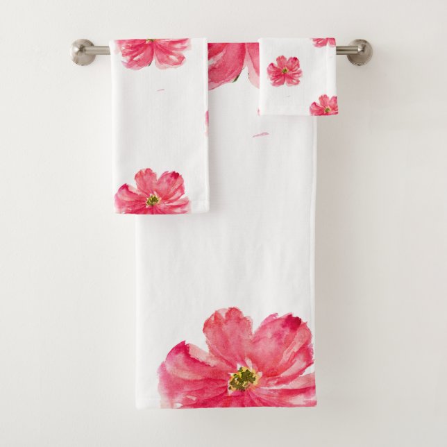 Conjunto De Toalhas Botânico Artístico em Aquarela (Insitu)