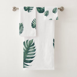 Conjunto De Toalhas Botânico Artístico em Aquarela