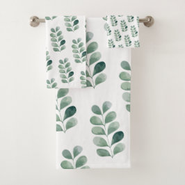 Conjunto De Toalhas Botânico Artístico em Aquarela