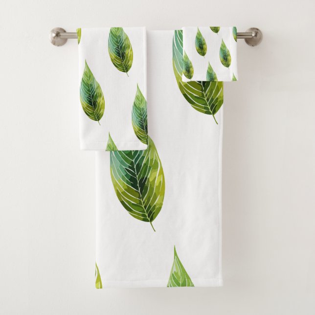Conjunto De Toalhas Botânico Artístico em Aquarela (Insitu)