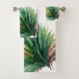 Conjunto De Toalhas Botânico Artístico em Aquarela