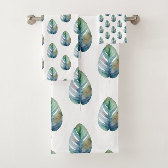 Conjunto De Toalhas Botânico Artístico em Aquarela (Insitu)