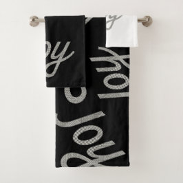 Conjunto De Toalhas Branca e Preto do Padrão de Houndstooth