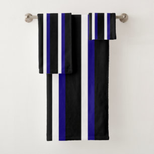 Conjunto De Toalhas Branco Azul Preto, Bandido