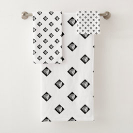 Conjunto De Toalhas Branco de repetição do cubo em pirâmide