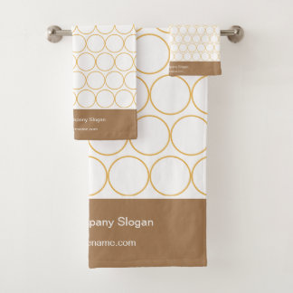 Conjunto De Toalhas Branco e Café Mínimo Elegante Clássico Monograma