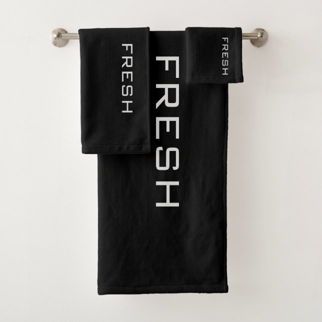 Conjunto De Toalhas Branco No Preto FRESCO (Insitu)