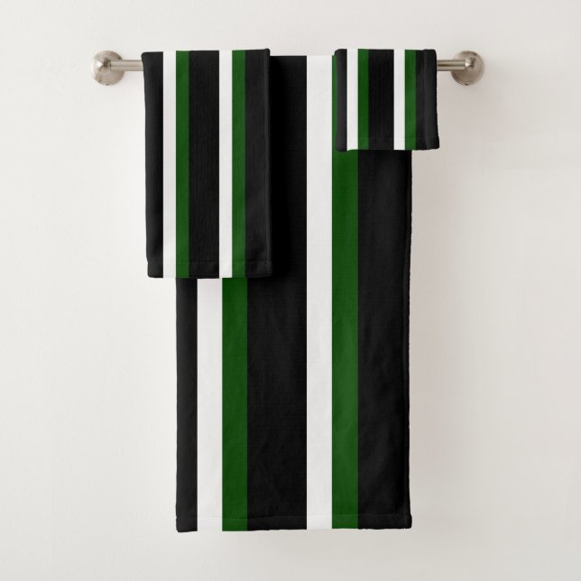 Conjunto De Toalhas Branco preto verde esbranquiçado (Insitu)