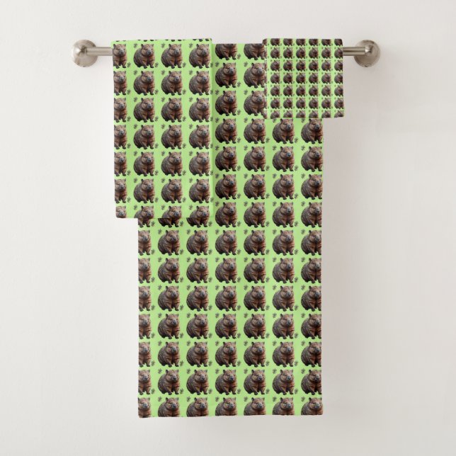 Conjunto De Toalhas Brickwork Burrow: Uma Canvas Verde da Mulher, (Insitu)