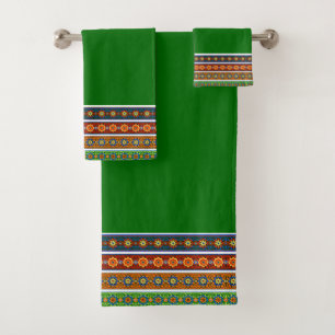 Conjunto De Toalhas Bright ornamental design bath towel set