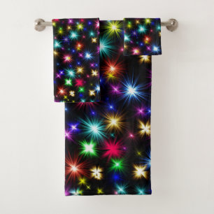 Conjunto De Toalhas Brilhante Brilhante Esparques, Estrelas e Firework