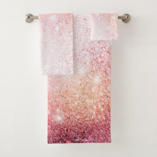 Conjunto De Toalhas Brilho cor-de-rosa elegante