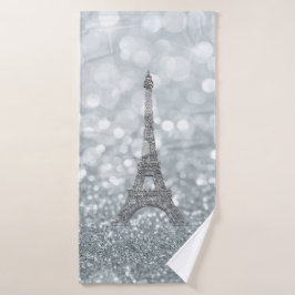 Conjunto De Toalhas Brilho de Purpurina Brilho Paris Torre Eiffel Glam