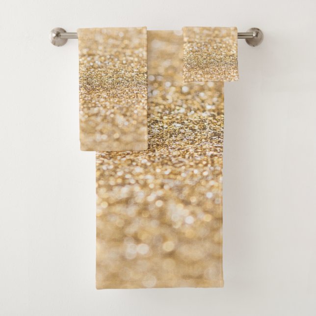 Conjunto De Toalhas Brilho dourado de champanhe (Insitu)