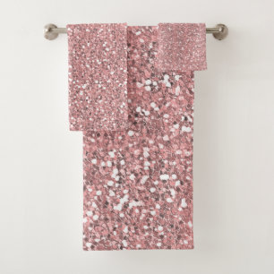 Conjunto De Toalhas Brilho Rosa Brilhante