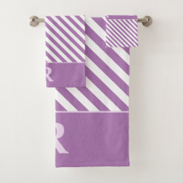 Conjunto De Toalhas Brisas Púrpuras/Brancas Personalizadas