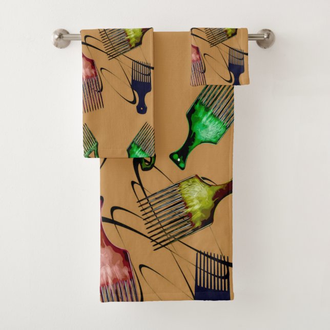 Conjunto De Toalhas Brown Afro comb (Insitu)