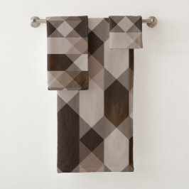 Conjunto De Toalhas brown and tan geometric