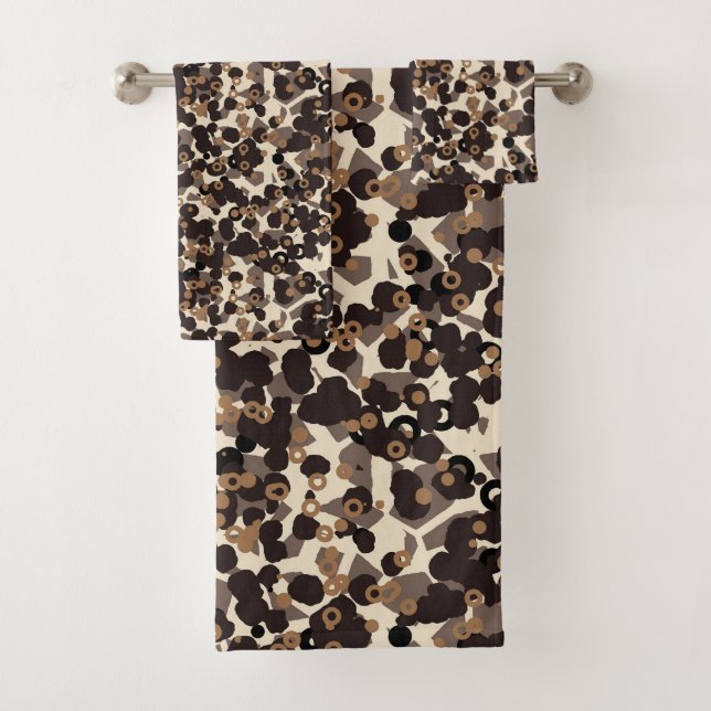 Conjunto De Toalhas brown beige tan abstract (Insitu)