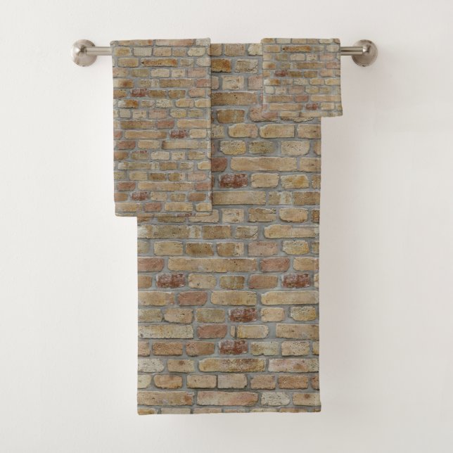 Conjunto De Toalhas Brown Brick Wall A Novelty Design (Insitu)
