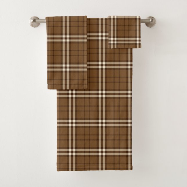 Conjunto De Toalhas Brown Tartan (Insitu)