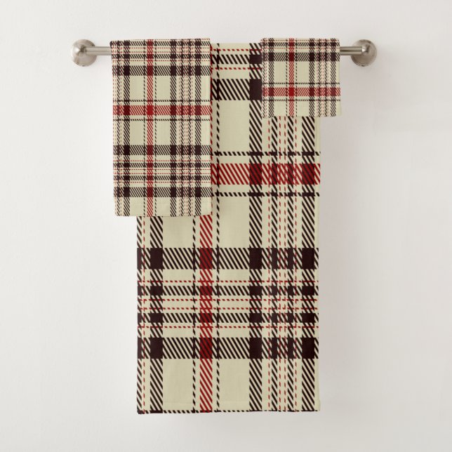 Conjunto De Toalhas Brown Tartan Bath Towel Set (Insitu)