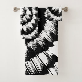 Conjunto De Toalhas Bruto preto e branco