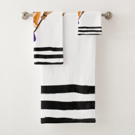 Conjunto De Toalhas Bruxa Bonita no Halloween do Chapéu Roxo