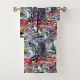 Conjunto De Toalhas Bruxa de Halloween de Crystal Ball