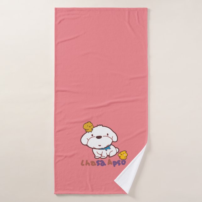 Conjunto De Toalhas bubu e guagua( Lhasa apso e frango pequeno) (Toalha de Banho)