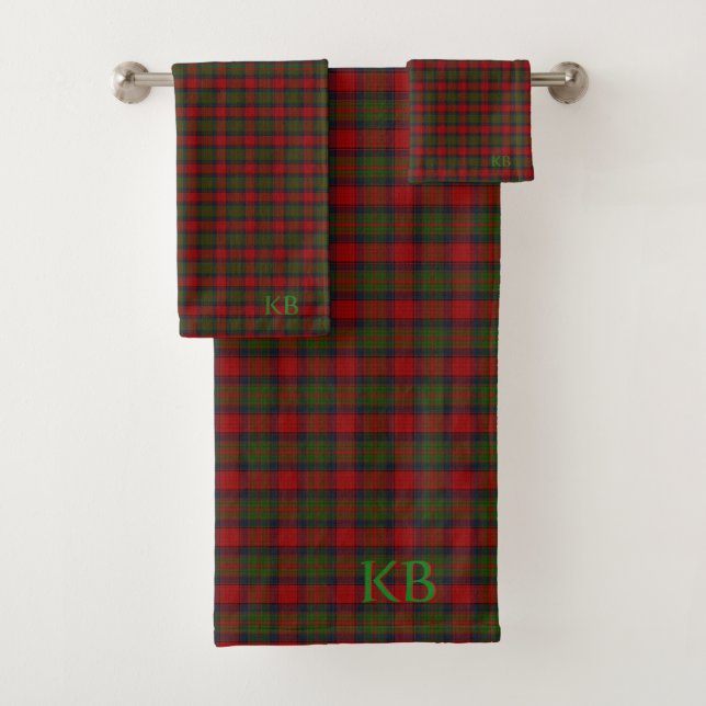 Conjunto De Toalhas Buccleuch Jornal Tartan com monograma/iniciais (Insitu)