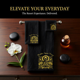 Conjunto De Toalhas Buddha Amid Lotus Flowers