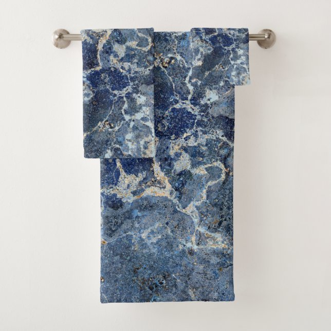 Conjunto De Toalhas Bue Cinza Black Marble & Beige Veins (Insitu)