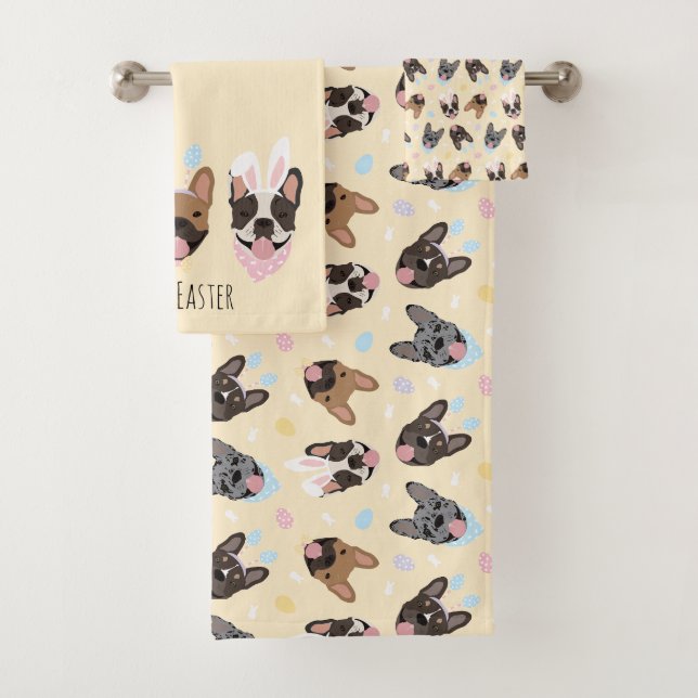 Conjunto De Toalhas Bulls Franceses felzs pascoa (Insitu)