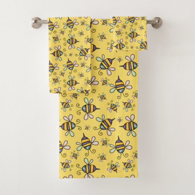 Conjunto De Toalhas Bumble Bee Pattern (Insitu)