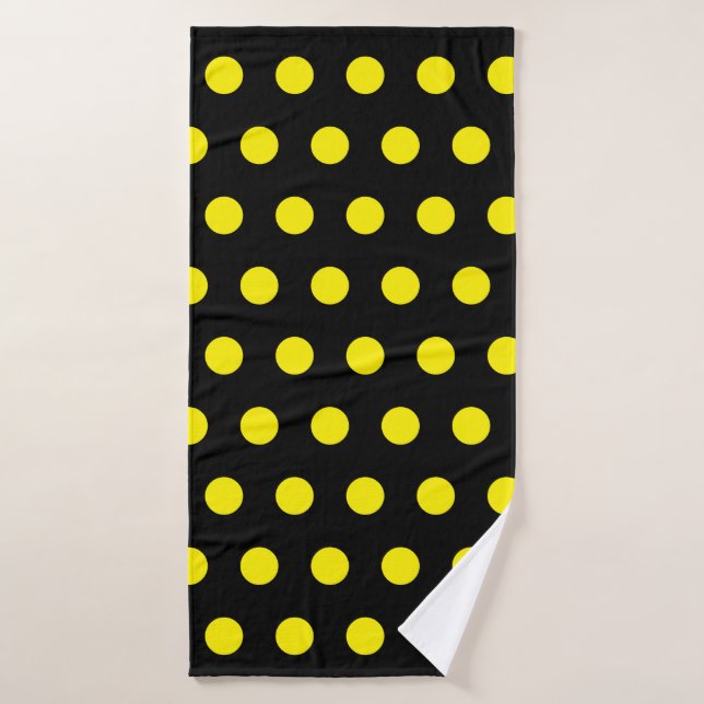 Conjunto De Toalhas Bumblebees Padrões Bolinhas Amarelas Trendência Pr (Toalha de Banho)