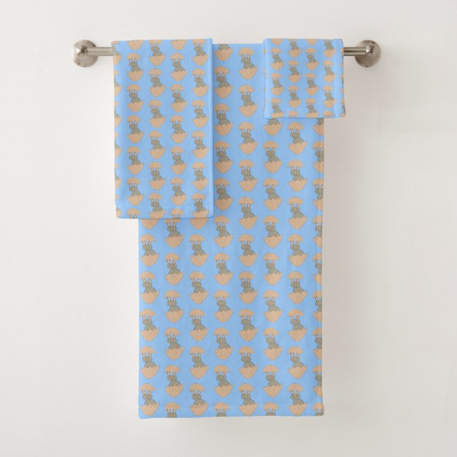 Conjunto De Toalhas Bunny Hatching de Ovos Estranhos (Insitu)