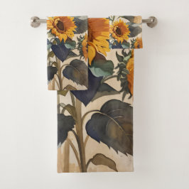 Conjunto De Toalhas Buquê amarelo de girassóis