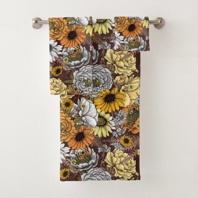 Conjunto De Toalhas Buquê de flores- rosas, peonias, margaridas (Insitu)