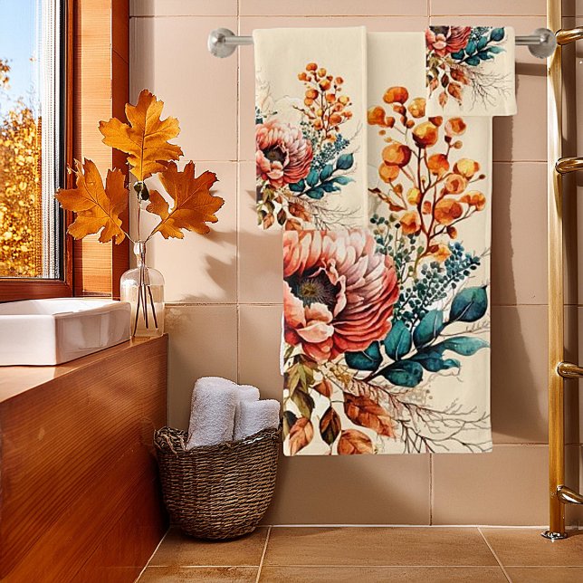 Conjunto De Toalhas Buquê de queda de boho adorável (Criador carregado)