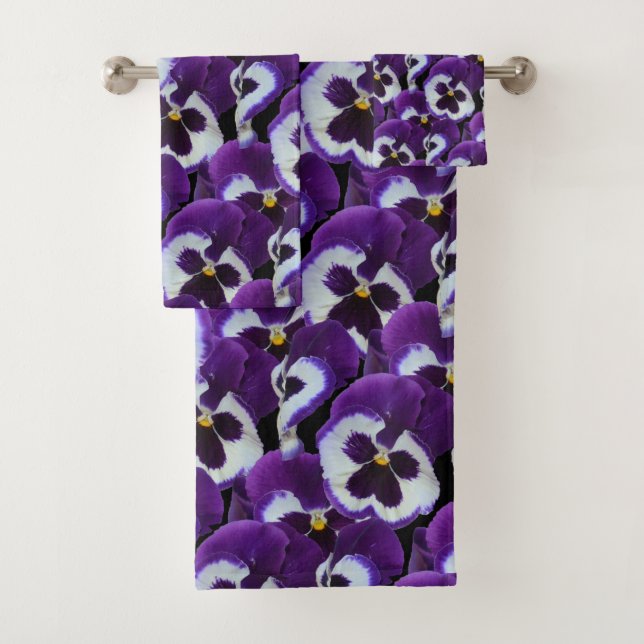 Conjunto De Toalhas Buquê Pansy Roxo, (Insitu)