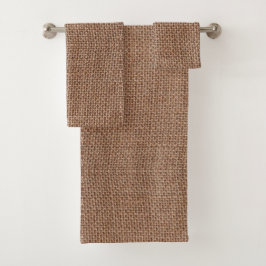 Conjunto De Toalhas burlap de juta marrom