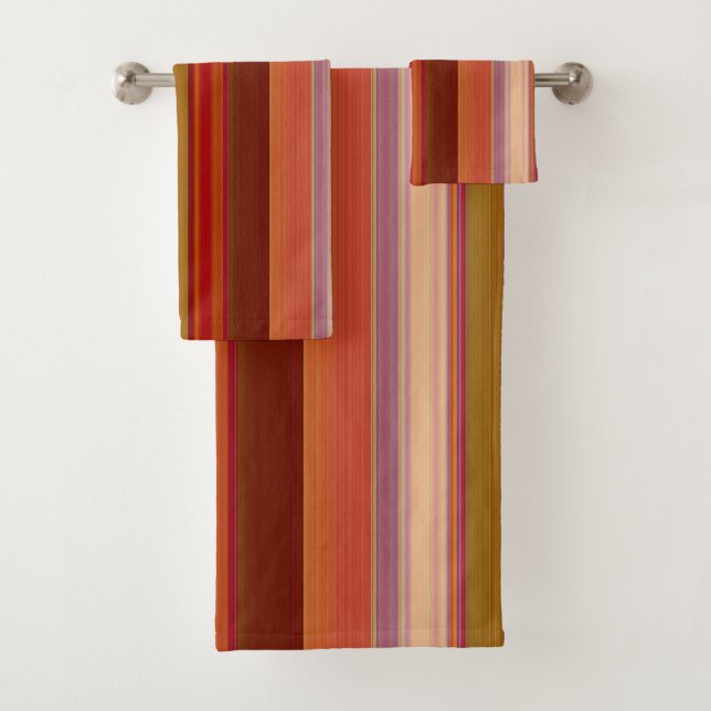 Conjunto De Toalhas Burnt Orange Stripes (Insitu)