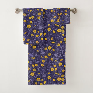 Conjunto De Toalhas Buttercups, amarelo e violeta