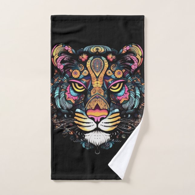 Conjunto De Toalhas Cabeça de Tigre  (Toalha de mão)