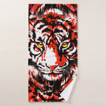 Cabeça de Tigre Vermelho - Trabalho de arte de Tig