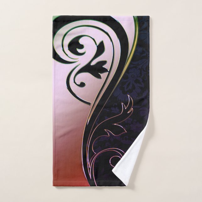 Conjunto De Toalhas Cabeças Douradas de preto-chic Elegante (Toalha de mão)