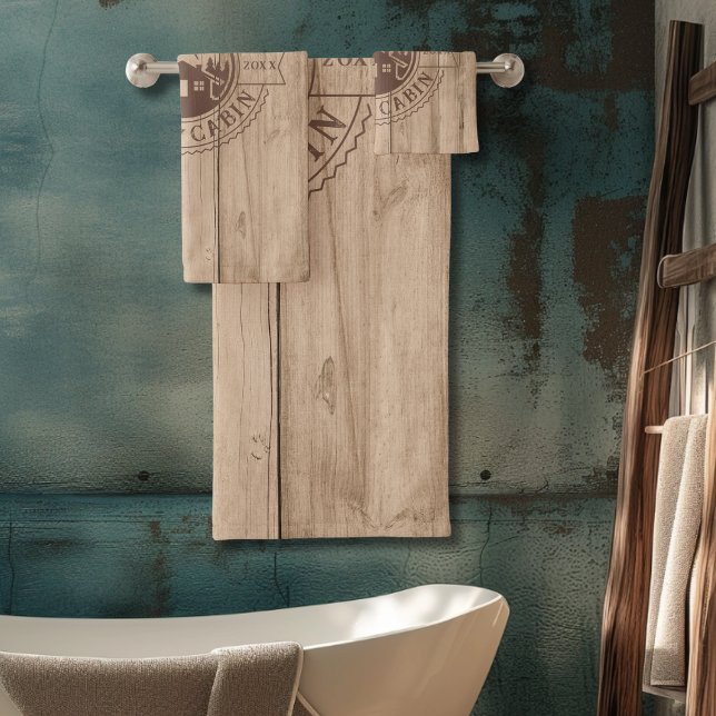 Conjunto De Toalhas Cabina da Família de Madeira Russa Personalizada (Criador carregado)